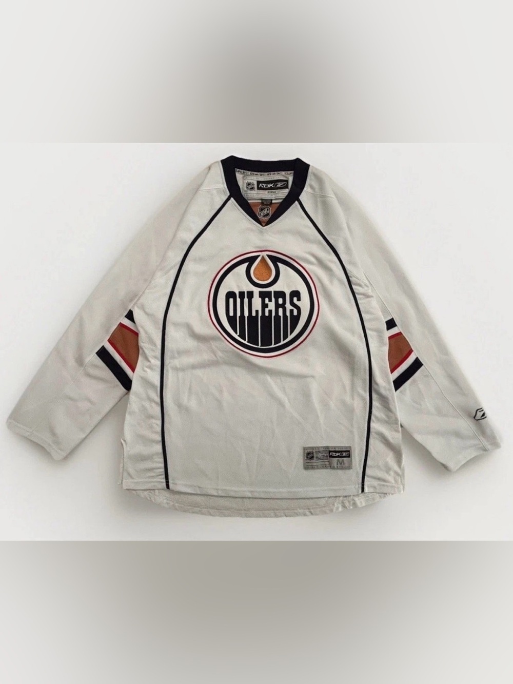 Edmonton Oilers Reebok Hockey Jersey Oversized Medium NHL 07-11 Premier RBK Y2K